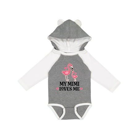 

Inktastic My Mimi Loves Me Flamingo Gift Gift Baby Girl Long Sleeve Bodysuit