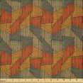 thumbnail image 2 of Ambesonne Abstract Fabric by the Yard Microfiber, Striped Whimsical Shapes, 3 Yards, Purpleblue Vermilion, 2 of 2