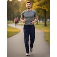 thumbnail image 4 of Men's Running Pants Lightweight Joggers Athletic Pants with Zipper Pockets Navy L, 4 of 7