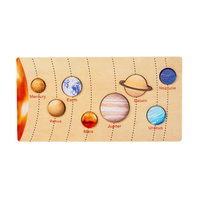 Rompecabezas de madera Rompecabezas Interactive Educational Puzzle Juego para niños y niñas Regalos de cumpleaños para niños y niñas Ocho planetas