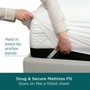 AllerEase CleanBoost Plush Knit Mattress Cover Protector, Twin - Fitted, w/ Straps, Waterproof