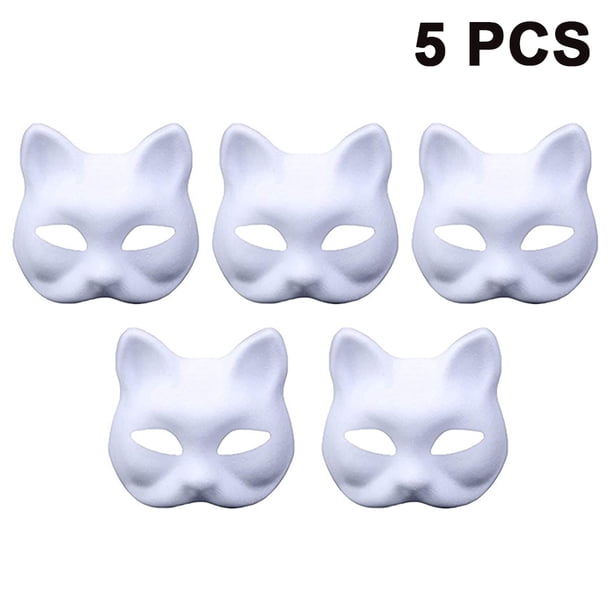 NUOBESTY 16 Piezas De Máscara Blanca Pintada A Mano De Halloween, Accesorios De Halloween, Máscara De Bricolaje, Máscara En Blanco, Vestido De Decoración, Máscara De Papel, Máscara De Mascarada