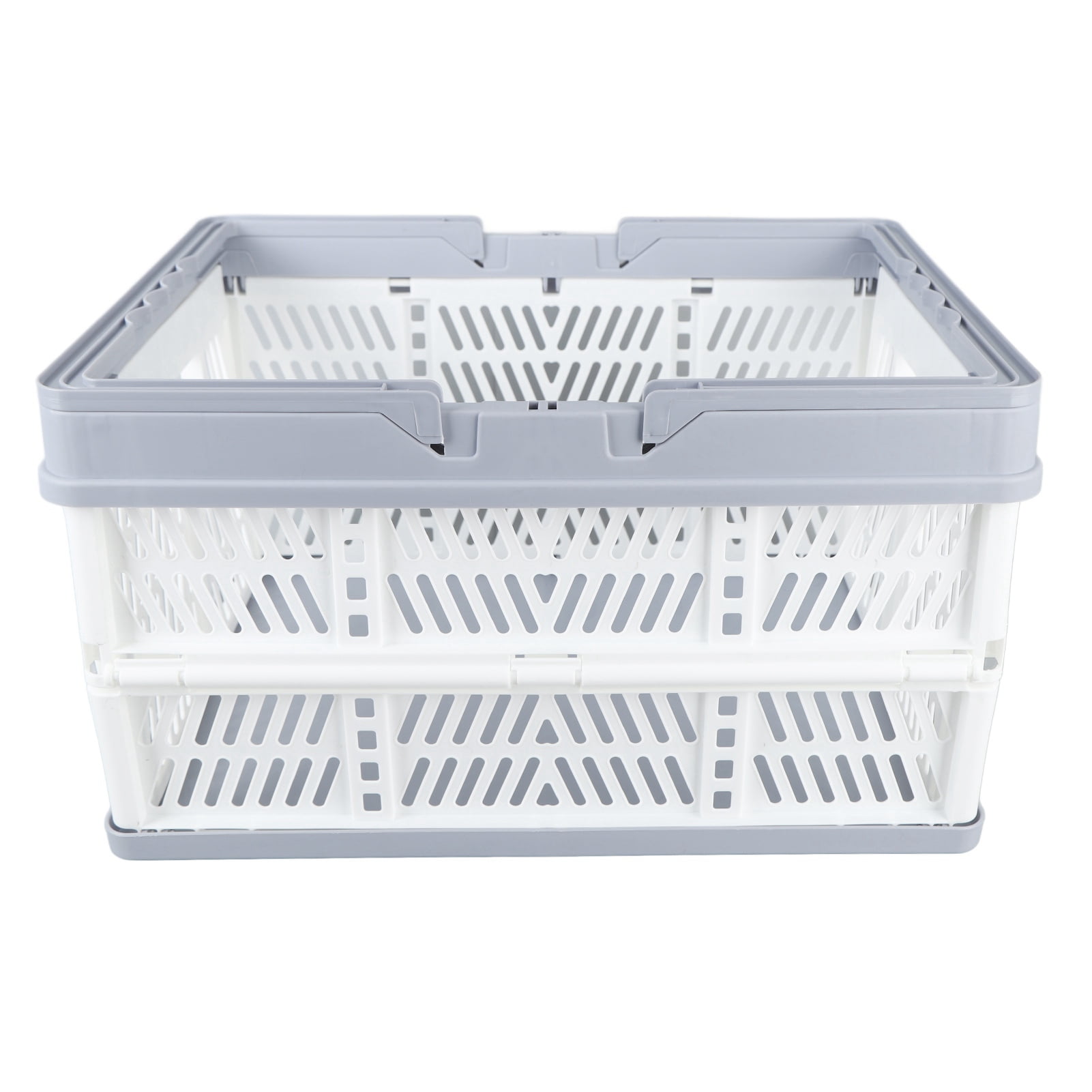 Stackable Collapsible Storage Crates, Folding Storage Plastic Baskets