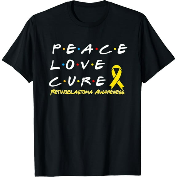 Retinoblastoma Awareness Peace Love Cure T-Shirt100% cotton short-sleeved shirt for both men and women