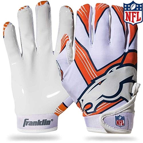Guantes de receptor de fútbol Franklin Sports Denver Broncos Yout