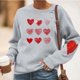 thumbnail image 2 of RKSTN Women's Valentine's Day Sweatshirts Oversized Crewneck Valentines Heart Graphic Print Hoodless Sweatshirt Womens Casual Plus Size Round Neck Loose Comfy Sweatshirt Fall Spring Clothes, 2 of 6
