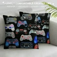 thumbnail image 3 of Qinduosi Gamepad Pillow covers, Modern Throw Pillow for Kids Boys Children , Video Game Cushion cases Gaming Decorative Square Pillow cases for Bedroom, Black Blue White, 3 of 5
