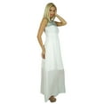 thumbnail image 4 of Bimba Women White Long Maxi Dress Half Lined With Beaded Neckline, 4 of 6