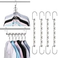 thumbnail image 3 of Soluciones inteligentes para guardarropas, perchas mágicas en cascada para un espacio de armario eficiente, perchas de metal antideslizantes con diseño de gancho actualizado (paquete de 4), 3 of 7