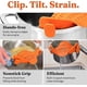 thumbnail image 4 of Colador de ollas y pasta Snap N Strain - Colador de silicona ajustable con clip, 4 of 5
