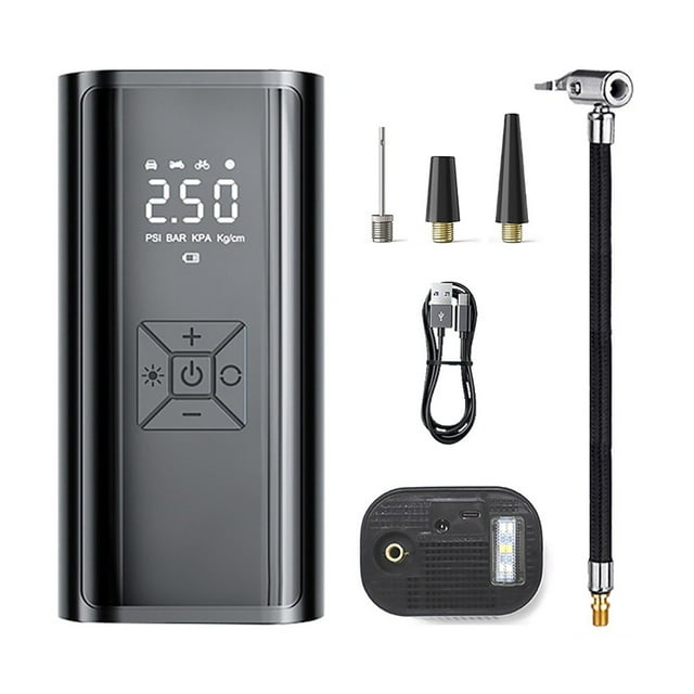 LEEYNEER Tire Inflator Portable A-ir Compressor 150PSI A-ir Pump For Car Tires Tire Pump With 6000mAh Battery & LED Suitable For Cars Bikes Balls Motorcycles