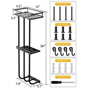Towel Racks for Bathroom Wall Mounted,Bathroom Organizer for Rolled Towels,Towel Storage Bath Towels Holder, Black