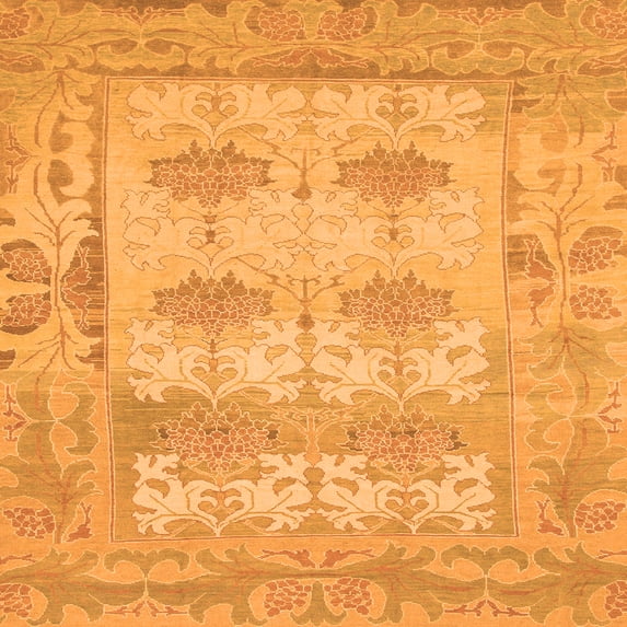Ahgly Company Indoor Square Oriental Orange Traditional Area Rugs, 6' Square