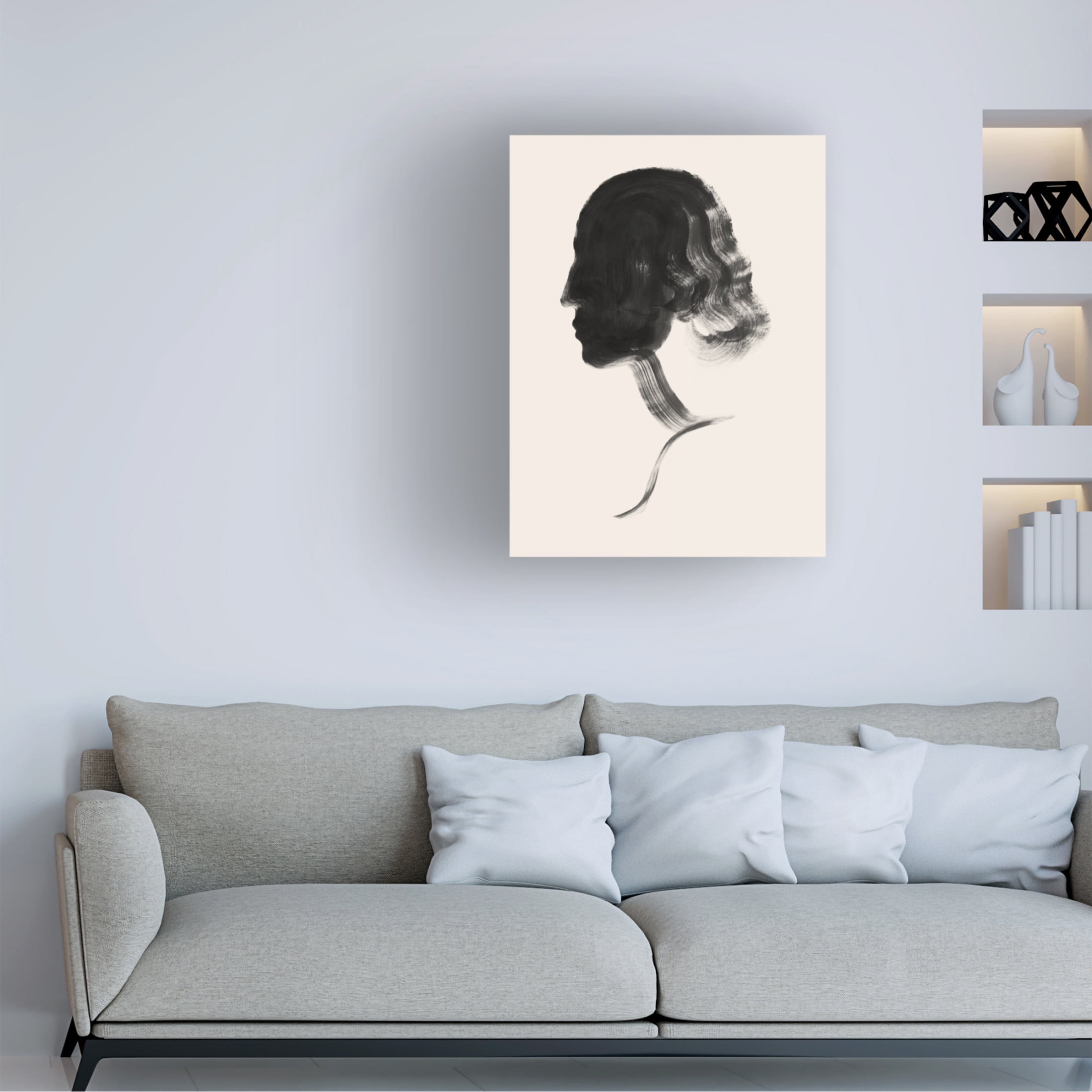 Trademark Fine Art Grace Popp Brushstroke Cameo II Canvas Wall Art