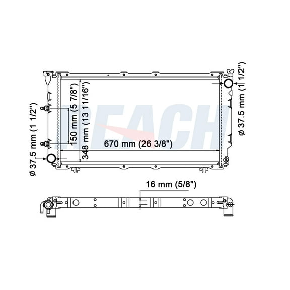 REACH 41-1183 Radiator for Subaru Legacy 1990-1994, Automotive Radiator Replacement Part