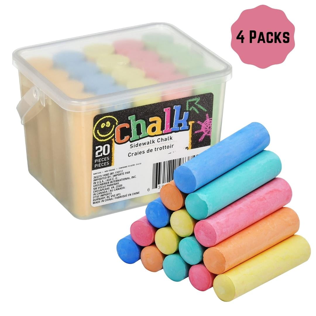 Jumbo Sidewalk Chalk Washable and NonToxic Outdoor Bulk Chalks Set for