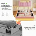 thumbnail image 5 of Afuhokles Twin Size Lift Up Storage Bed with LED Lights and Storage Bookcase Headboard, Velvet Upholstered Platform Bed, Hydraulic Lift System, Pink, 5 of 8