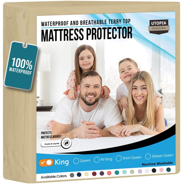 Protector de colchón Utopia Bedding King Size, impermeable