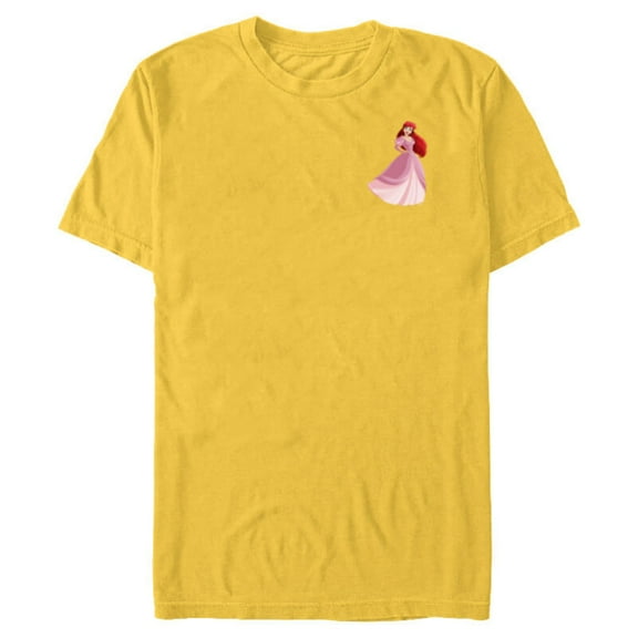 Disney Princess Ariel Small Print - Short Sleeve Blended T-Shirt for Adults - Customized-Yellow