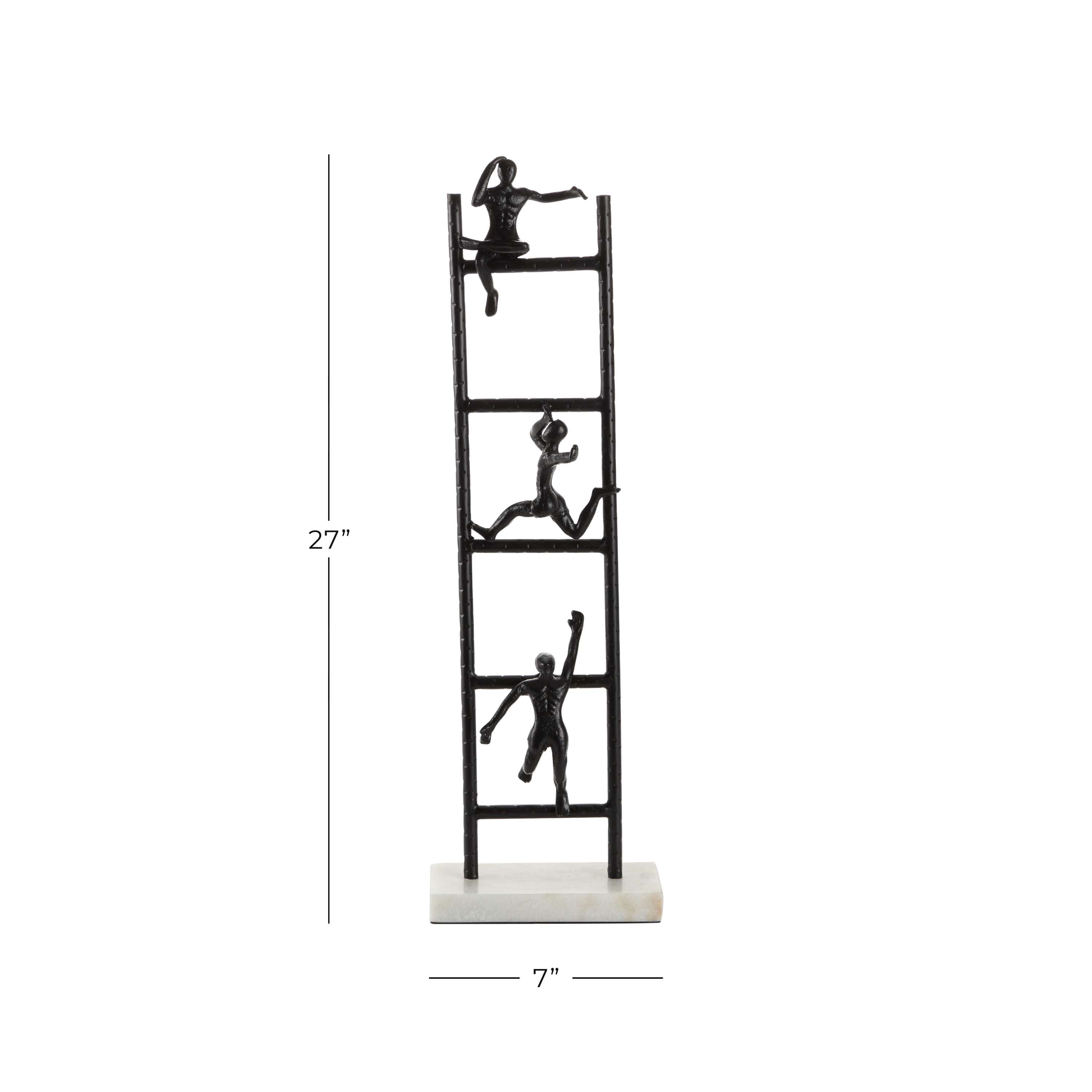 DecMode 8"W, 26"H Metal Contemporary Geometric Sculpture, Black