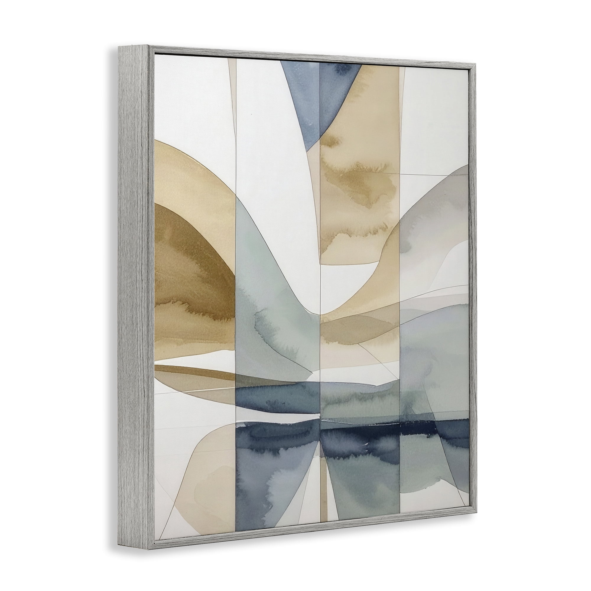 Stupell Industries Geographic Fluid Abstraction Gray Framed Giclee Art, design by Alonza Saunders