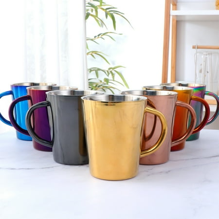 

chaolangshun 300ml Coffee Mug Heat Insulation Double Wall Easy to Carry Travel Tumbler Milk Tea Cups for Home