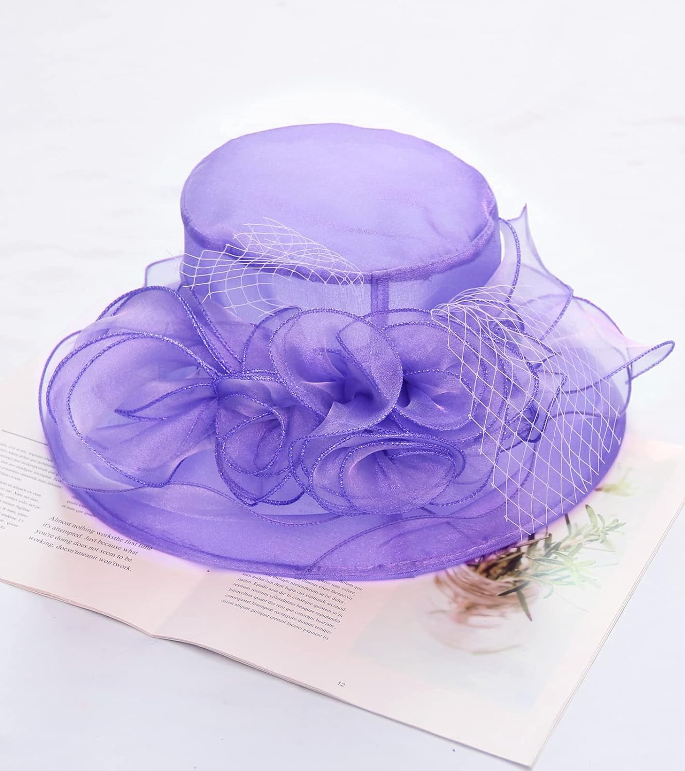 Organza Church Hat Wedding Tea Party Derby Hats for Elegant 