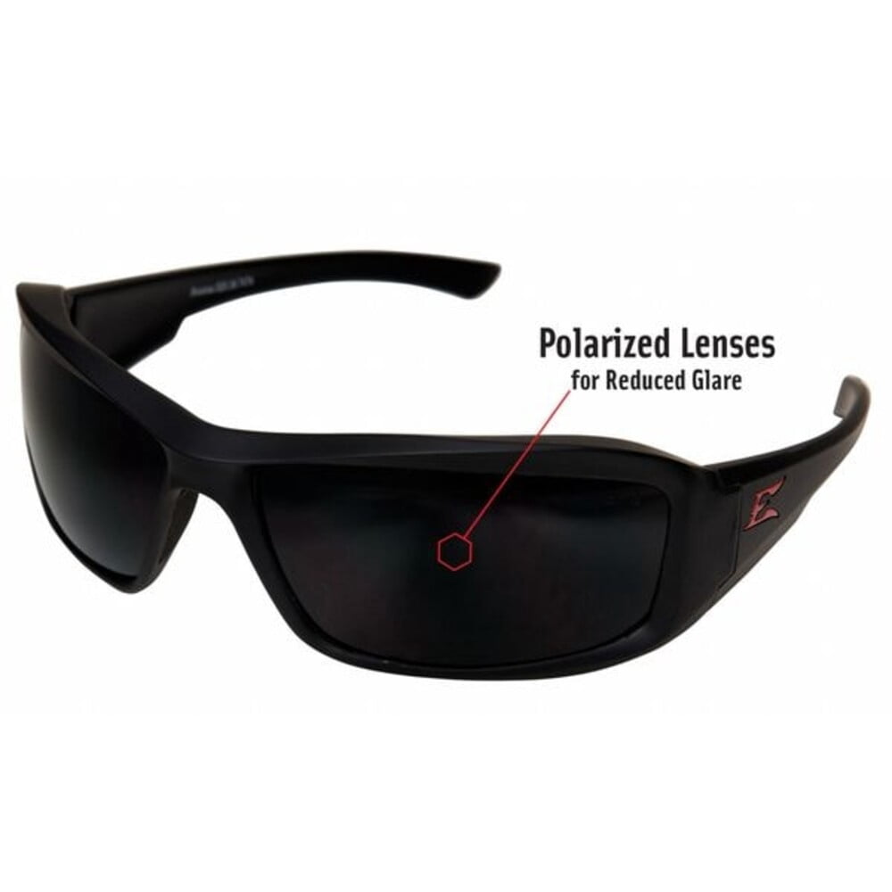 Edge Eyewear Brazeau Torque Polarized Safety Glasses Smoke Lens Black Frame 1 pc.