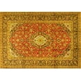 thumbnail image 1 of Ahgly Company Machine Washable Indoor Rectangle Medallion Yellow Traditional Area Rugs, 4' x 6', 1 of 4