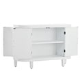 thumbnail image 5 of 47'' Retro Pattern Design Storage Accent Buffet Sideboard with Antique Pattern Doors, Buffet Functional Cabinet with Wooden Build Large Storage Space(White), 5 of 8