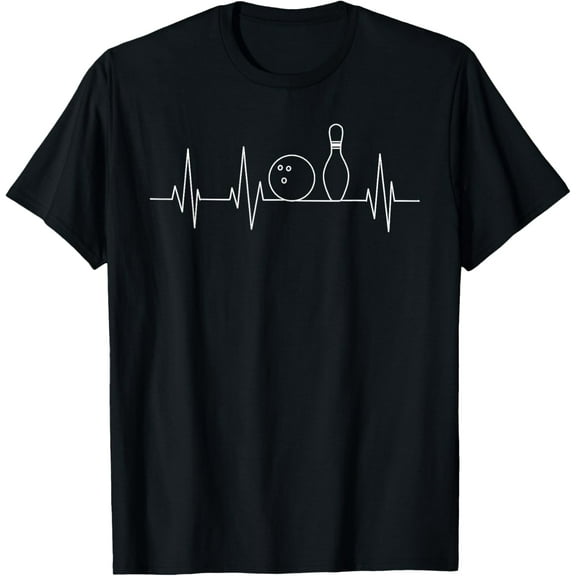 Funny Bowling Gift | Cute EKG Bowlers For Men Women League T-Shirt100% cotton short-sleeved shirt for both men and women