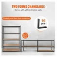 thumbnail image 5 of Garage Shelving Unit 5-Tier, 2000 lbs Heavy Duty Metal Shelves, Adjustable Utility Rack, 48x18x72 Inch, Black Organizer for Kitchen, Basement, Laundry, 5 of 7