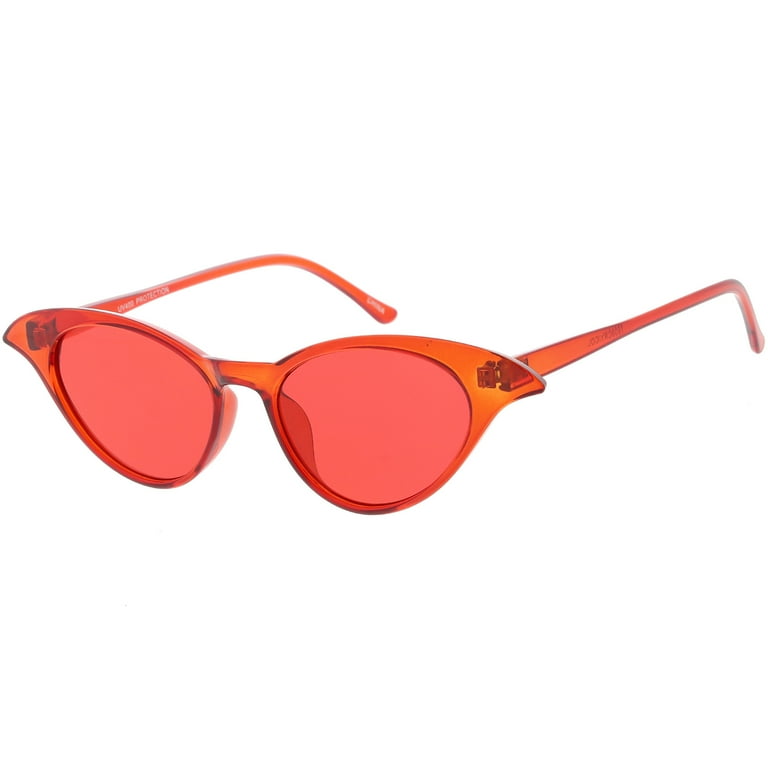 Translucent Retro Cat Eye Sunglasses Color Tinted Lens 52mm  display picture 2