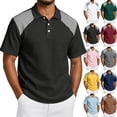 thumbnail image 2 of BRANROY Men's Linen Blend Collared Shirts - Short Sleeve Casual Summer Tops for Men, Breathable Lightweight for Vacation and Daily,Black S, 2 of 8