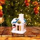 thumbnail image 3 of Billuyoard Decoración de escritorio del conjunto del pueblo LED de la casa de la nieve de la resina Kits de decoración para fiestas muñeco de nieve de la casa, 3 of 6
