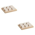 thumbnail image 3 of kurtrusly Wood Earring Card Holder w/ Tray Jewelry Display for Accessory 6 Pair Cream 2Set, 3 of 6