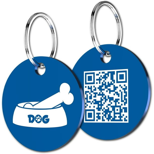 ZMLEVE Stainless Steel QR Code Pet ID Tags Dog Tags Pet Online Profile Scan QR Receive Instant Pet Location Alert Email Walmart