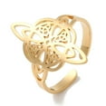 thumbnail image 4 of 304 Stainless Steel Knot Open Cuff Rings for Women Real 18K Gold Plated 23mm Adjustable, 4 of 4