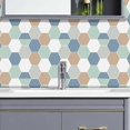 thumbnail image 1 of Dww-6 Pices Bleu Vert Grille Hexagonale (20*20cm) - Carreaux Autocollants Pour La Cuisine, Le Salon, La Salle De Bain Et La Dcoration Intrieure Autoco, 1 of 5