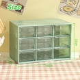 thumbnail image 2 of Caja de almacenamiento para manualidades de escritorio con minisoporte extraíble de 9 cajones para almacenamiento en la oficina y el hogar de objetos pequeños, manualidades, 2 of 6