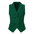 thumbnail image 1 of CHALECO DE TRAJE PARA MUJER INSPIRADOR CHIC, DOBLE BOTONADURA, CON SOLAPA, VESTIDO ELEGANTE, TALLA L, VERDE OSCURO, 1 of 6
