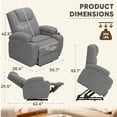 thumbnail image 7 of Homall Power Lift Recliner with Eight Vibrating Massages Ergonomic Single Sofa with Side Pocket for Elderly,Gray, 7 of 7