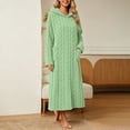thumbnail image 7 of LYEAA Fleece Robes for Women with Hood Pullover Bathrobes Pocketed Solid Soft Long Sleeves Hooded Warm Housecoat Green S, 7 of 7
