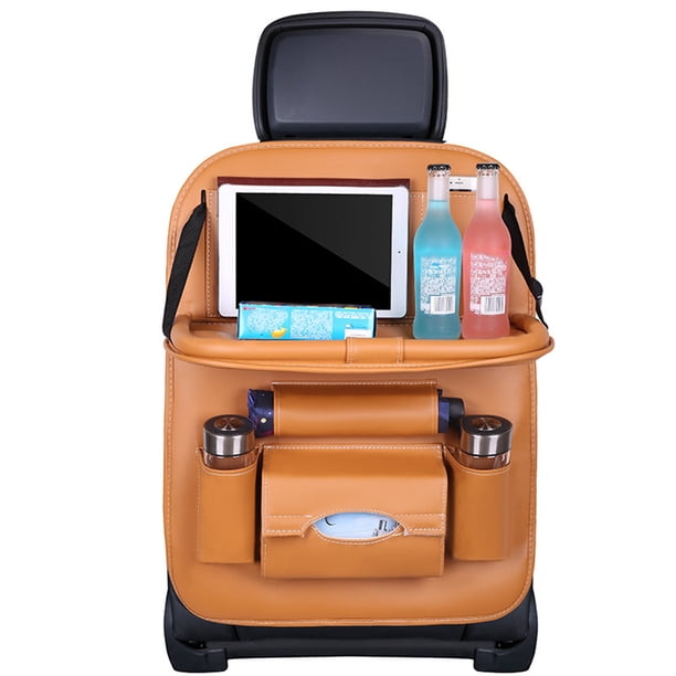 Riwesomey Auto asiento trasero organizador vehículo silla teléfono tableta beber botella titular almacenamiento bolsa de bolsillo Ventana automotriz Versión de actualización marrón