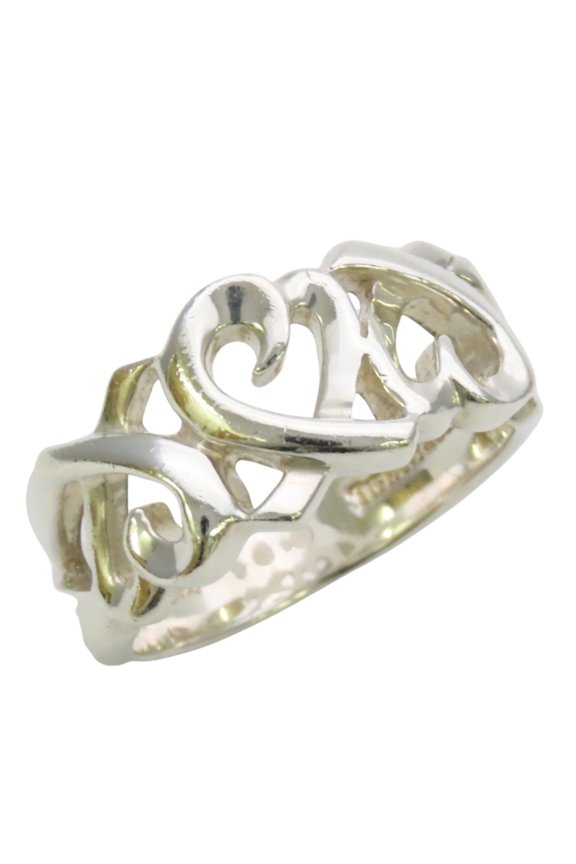 Pre-Owned Tiffany & Co. Loving Heart Triple Ring by Paloma Picasso, SV925, for Women.