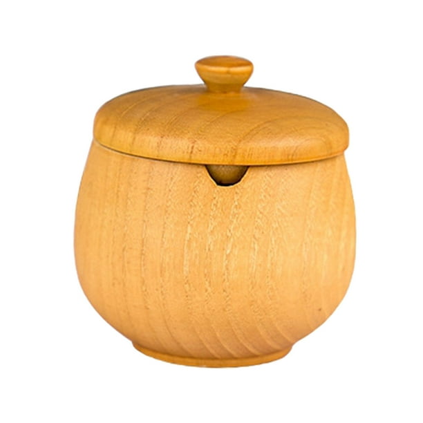Pot de rangement en bois pour épices, récipient d'assaisonnement