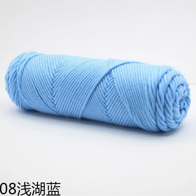Nvzi Hilo de fibra mixta de 8 hebras para ganchillo - 2 rollos de hilo azul claro, paquetes de hilo suave de primera calidad para proyectos de ganchillo, hilo duradero para manualidades.