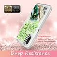 thumbnail image 5 of Samsung Galaxy A01 Case, Rosebono Hybrid Bling Glitter Sparkle Epoxy Graphic Marble Colorful Silicone Skin Cover Armor Case for Samsung Galaxy A01 (Green), 5 of 5