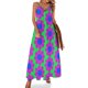 thumbnail image 1 of Vestido sin mangas con estampado de margaritas y flores hippies en color rosa y azul Ropa de mujer Vestidos de baile Vestidos de fiesta Vestido largo de verano para mujer, 1 of 7