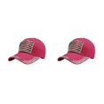 thumbnail image 1 of Youkk Adjustable Baseball Cap For Sun Protection In Fashionable Designs Multi-colors Polyester Hat Rose red 2Set, 1 of 6